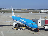 KLM vliegtuig op luchthaven Porto