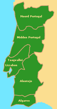 De kaart van Portugal